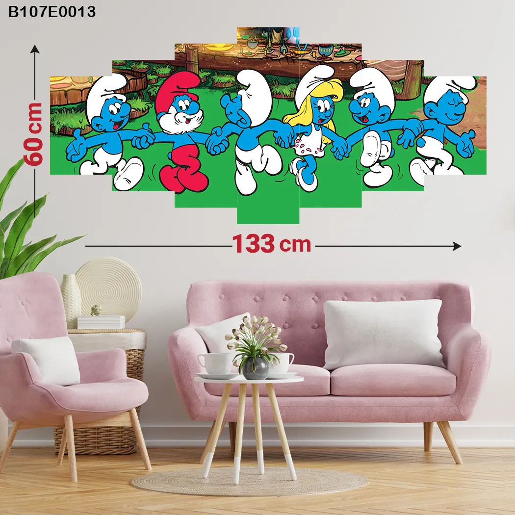 لوحة سباعية للاطفال لشخصيات السنافر