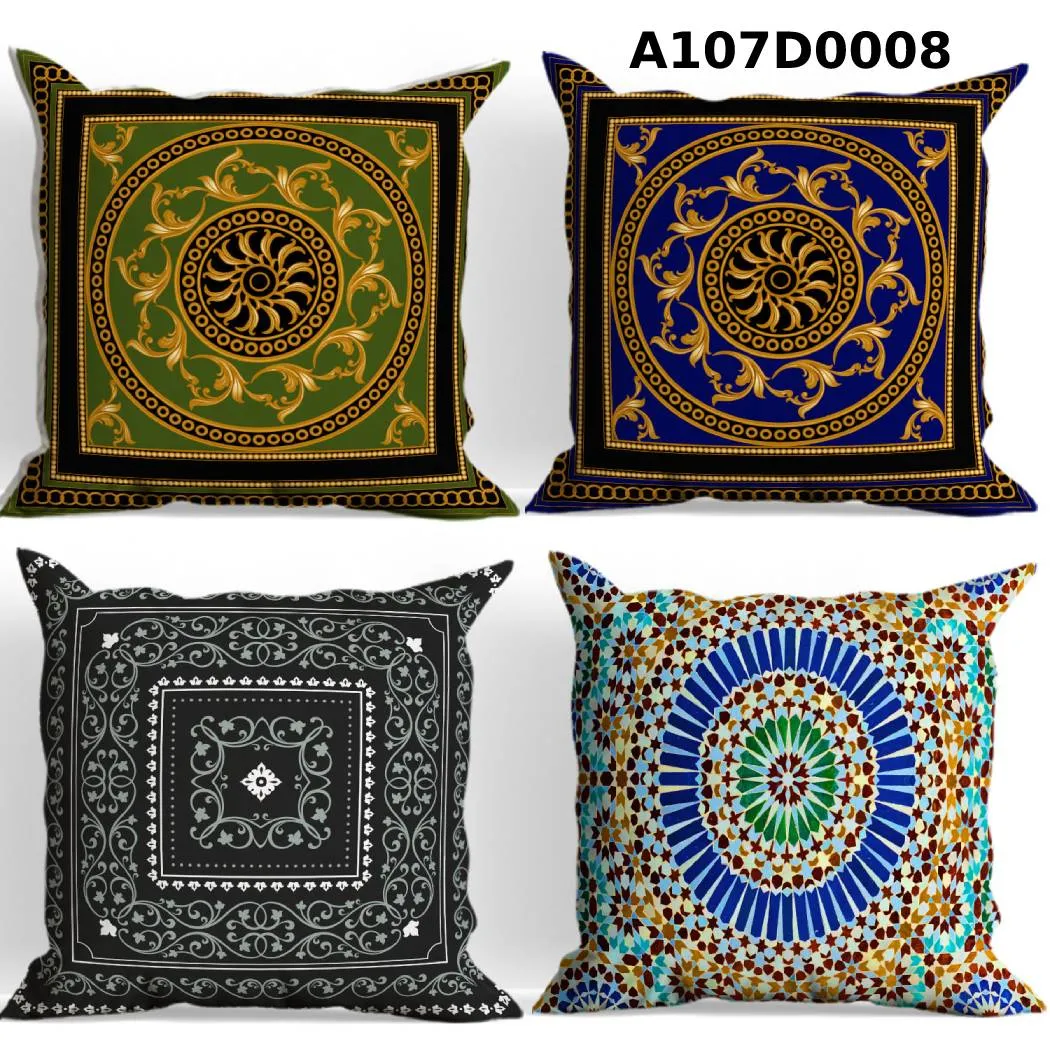 طقم أوجه مخدات مطبوع نقوش عربية كلاسيكية
