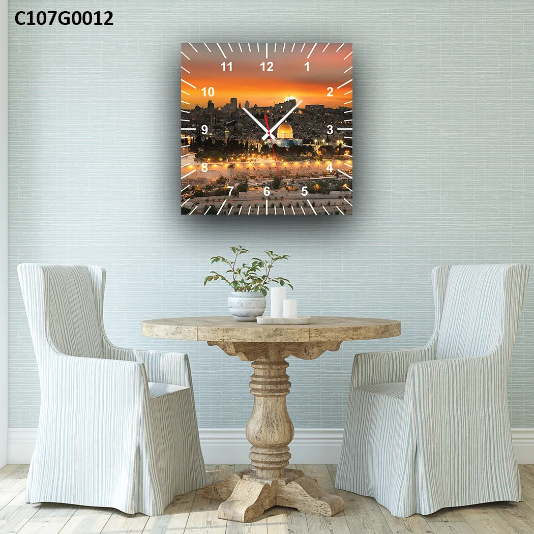 ساعة قبة الصخرة غروب القدس