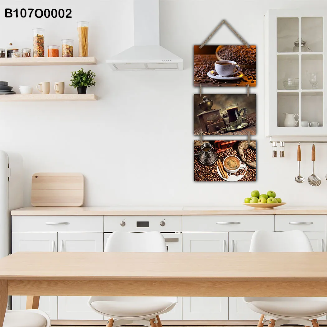 لوحة جدارية تعليق ثلاث قطع لعشاق القهوة