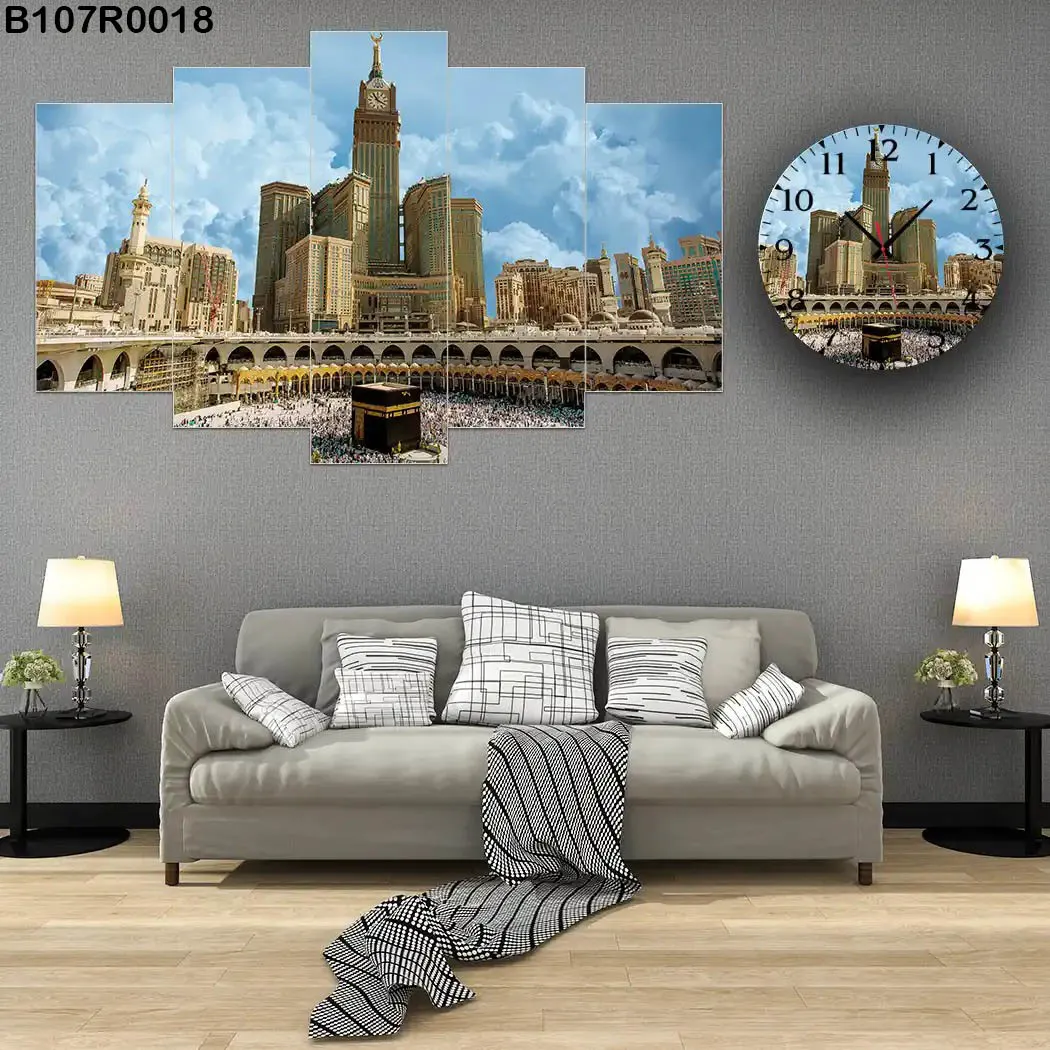 لوحة فنية للحرم المكي الشريف بأجواء روحانية